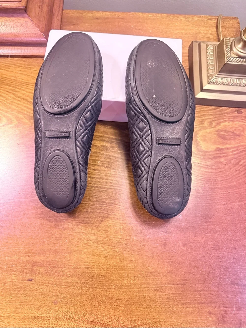 Tory Burch Quilted Minnie Ballet Flat in Perfect Black/Gold MSRP$238 Size 8